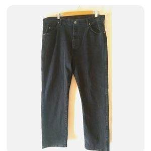 Wrangler Men's Size 40x30 Black Elastic Waist Cotton Spandex Stretch Jeans